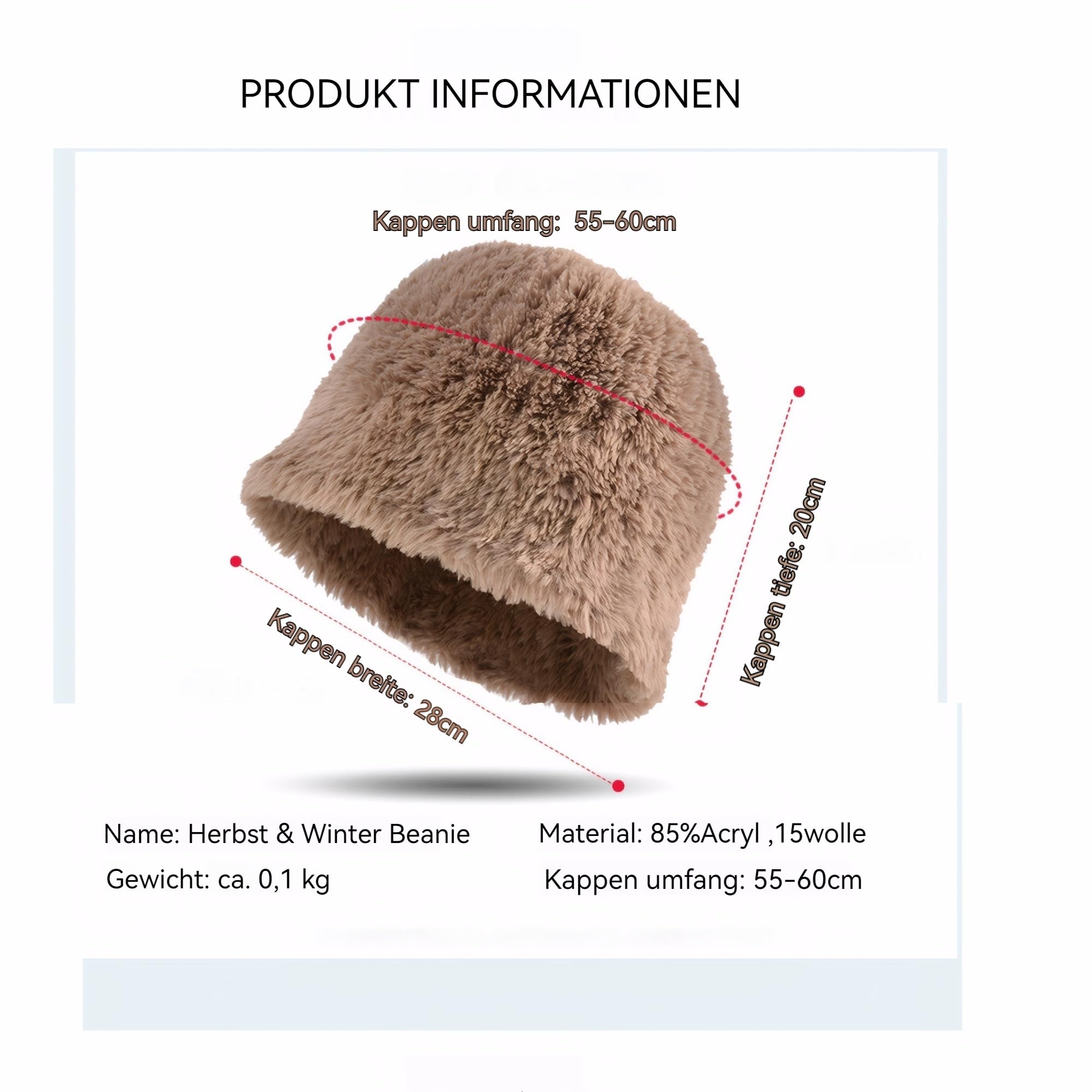 Djfkey Caldo berretto Slouch Beanie per cappello da pescatore da donna alla moda a doppio lato lavorato a maglia baggy moda da donna classici cappelli autunnali invernali