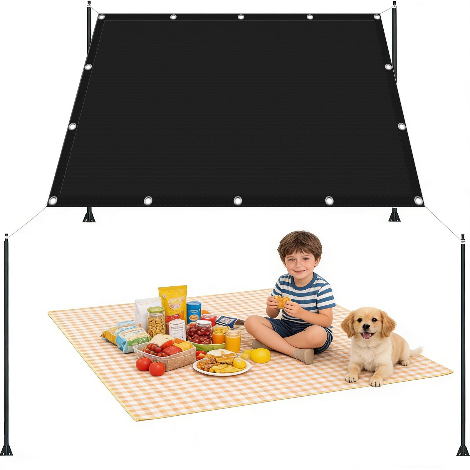 Voile ombrage 400 x 1000 cm pour stopper la chaleur sur terrasse et grand balcon