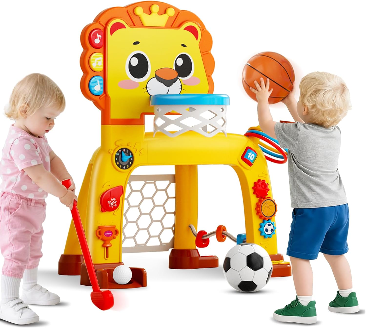 4 in 1 Toddler Basketball Hoop & Soccer Goal, Gift for Boys Girls 1 2 3 Years Old, Kids Sports Toys with Lights Sounds Music, Baby Toys for 12-18 Months, Christmas Birthday Gift for Age 1-3 4 in 1 Toddler Basketball Hoop & Soccer Goal, Gift for Boys Girls 1 2 3 Years Old, Kids Sports Toys with Lights Sounds Music, Baby Toys for 12-18 Months, Christmas Birthday Gift for Age 1-3
