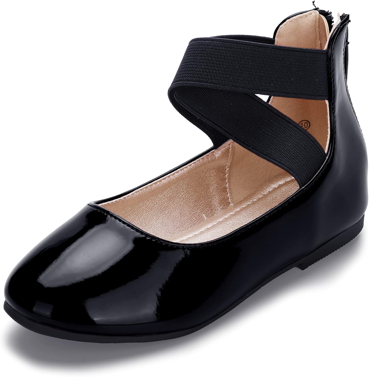 Hehainom Girls Dress Shoes Toddler Little Kids Gracy Ballet Mary Jane Ballerina Flats with Elastic Ankle Strap