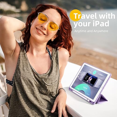 Miniatura 164 de Akkerds - Funda para iPad 10.2 2020, iPad 8ª generación/2019, iPad 7ª generación, con soporte para lápiz. Funda protectora premium con parte trasera