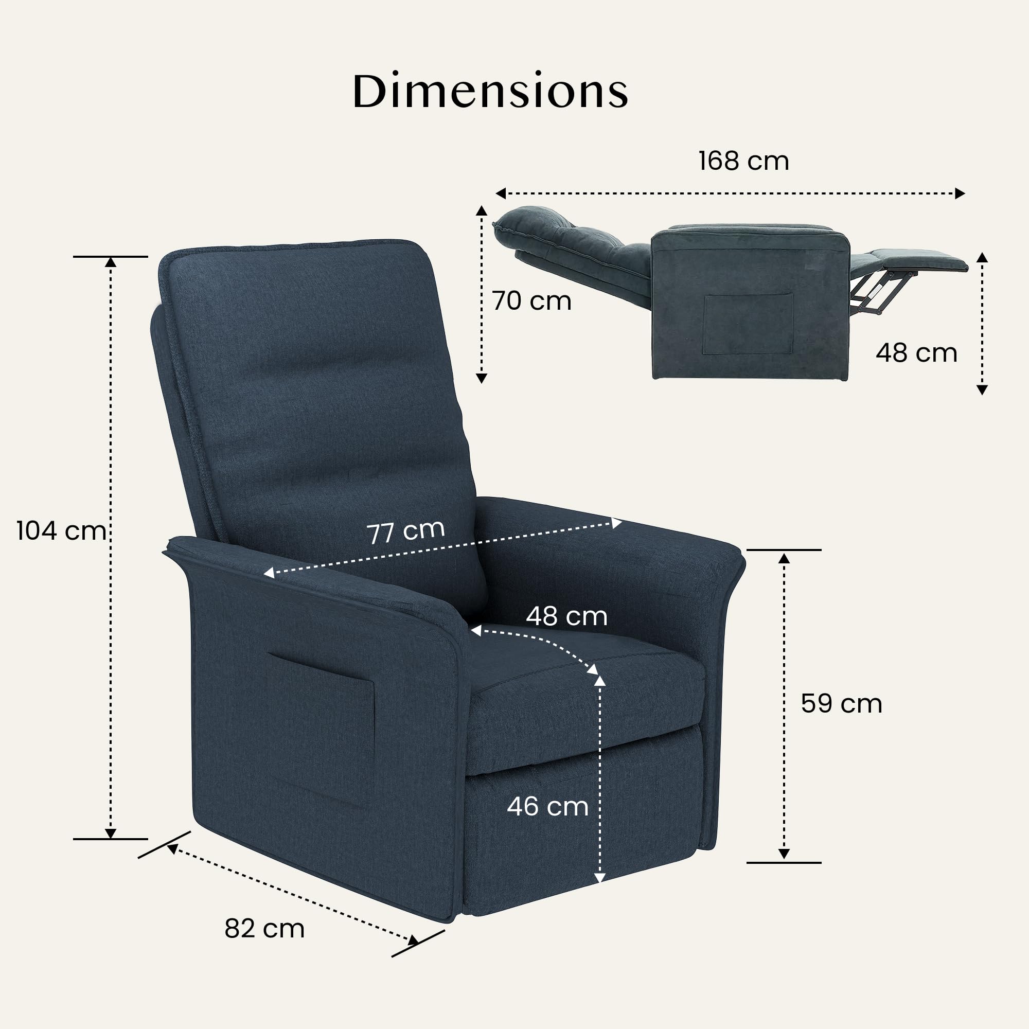 FLEXISPOT Fauteuil Relax Électrique, Fauteuil Inclinable avec Dossier Réglable 105°-155°, Fauteuil TV pour Chambre, Salon et Home cinéma, Gris Foncé