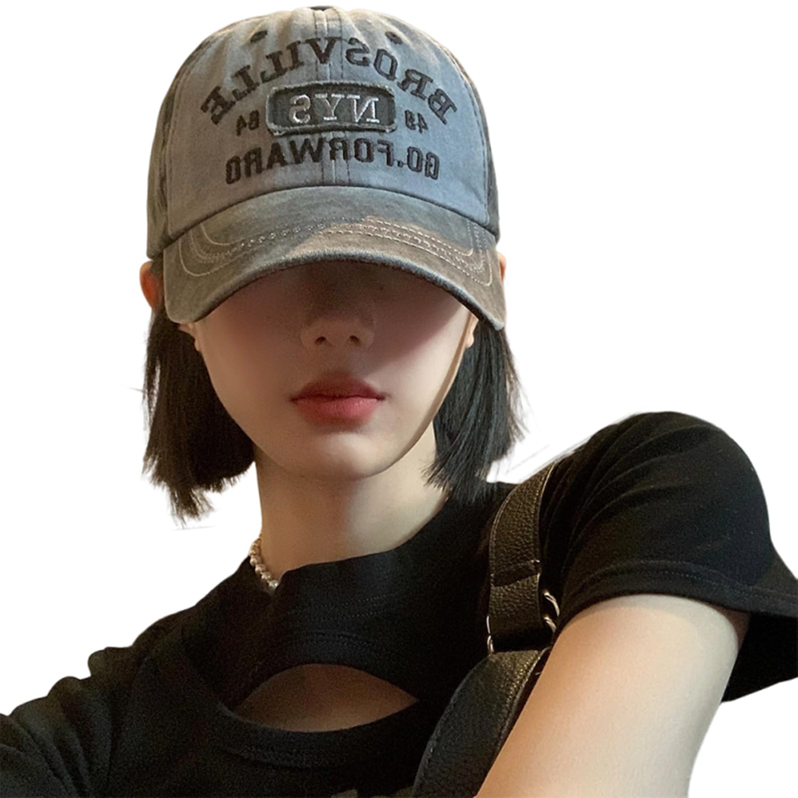 [Lamerry] キャップ アメカジ ヴィンテージ ワイドブリム 韓国 ウォッシュ加工 ベースボール 帽子 熱中症対策 メンズ レディース グレー