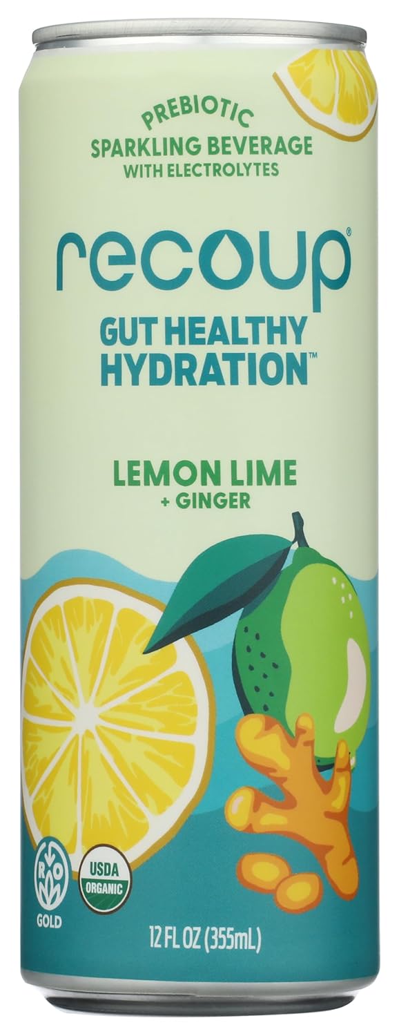 Recoup Sparkling Prebiotic (12-Pack, Lemon Lime + Ginger)