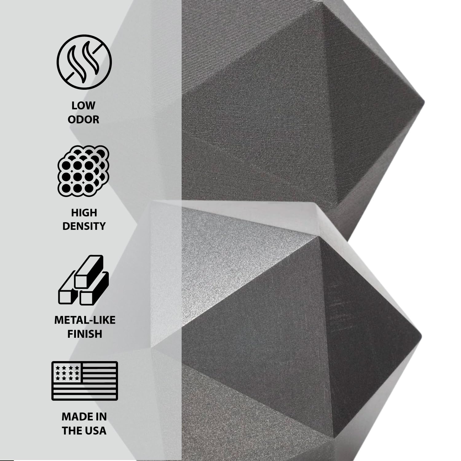 proto-pasta ssp11720 polishable Bobina de acero inoxidable, Pla 1,75 mm, 2 kg, Gris