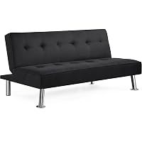 Yaheetech Divano Letto Divano Trasformabile in Letto Nero