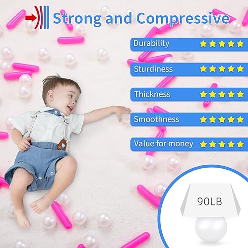 Miniatura 5 de STARBOLO Pelotas para hogueras  120 bolas de juguete de plástico a prueba de aplastamiento para niños, tienda de campaña de juegos, juguetes de agua