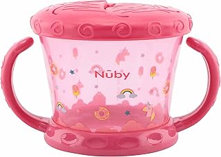 Nuby Snack Keeper - Bol con solapa blanda, color rosa