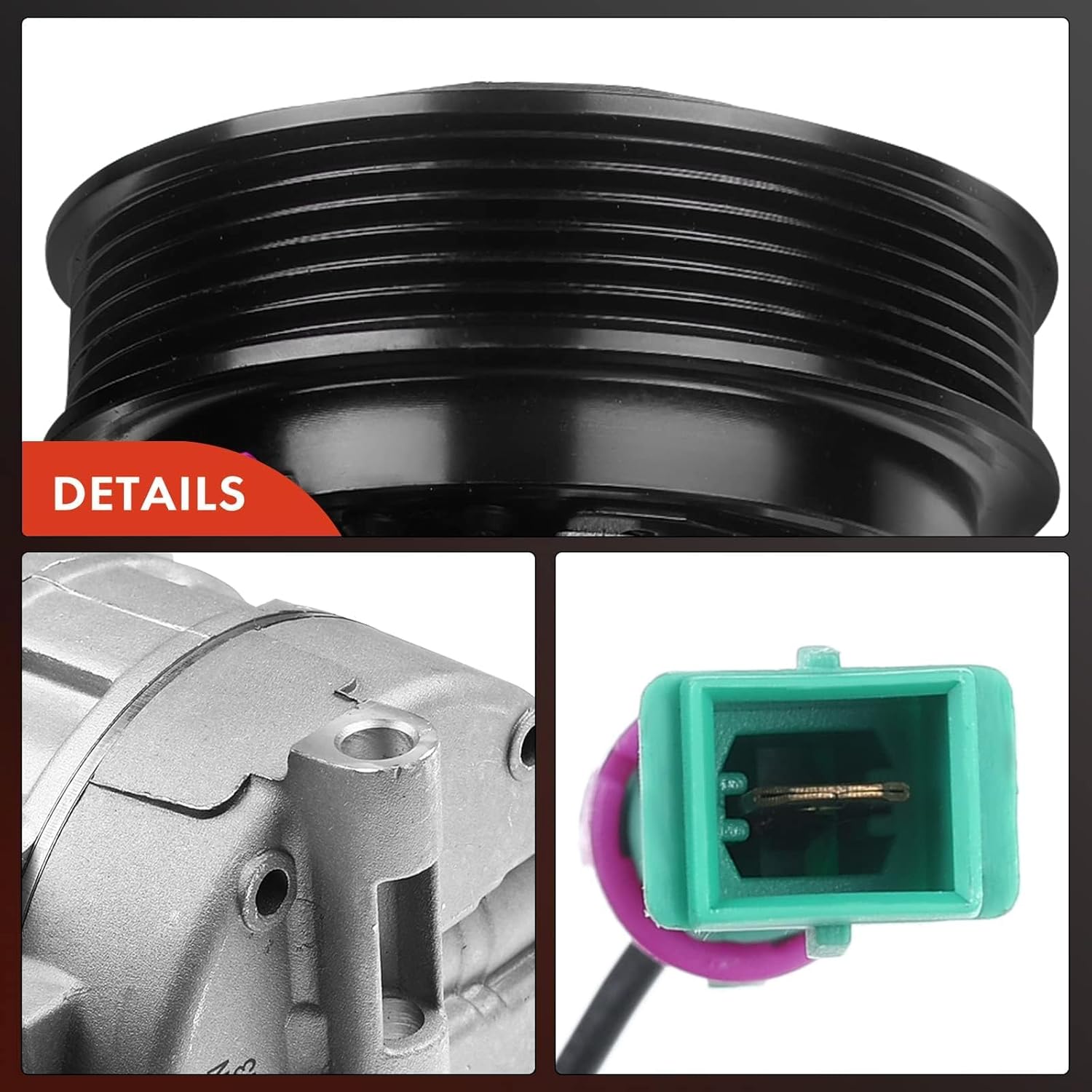 A-Premium A/C Compressor with Clutch Compatible with Volkswagen Passat 1997-2005, Audi A4 A6 A8 Quattro RS6 S4 S6 S8, Porsche 911 Boxster Cayman, with 6-Groove Pulley