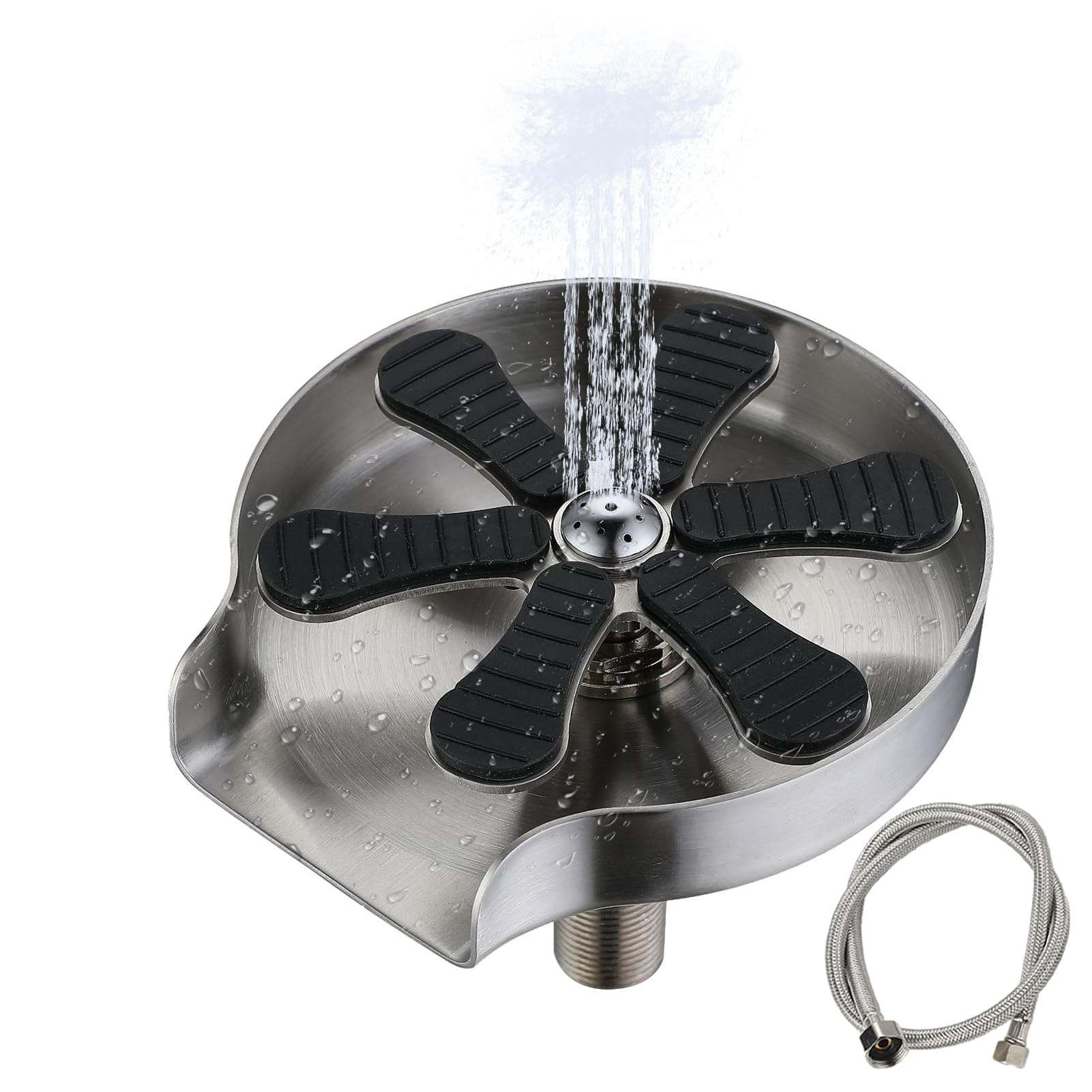 Lave-Vaisselle Automatique pour évier - Laveur de Bouteilles - avec buse à 9 Trous - Rotation à 360 ° - Outil de Nettoyage de Tasse