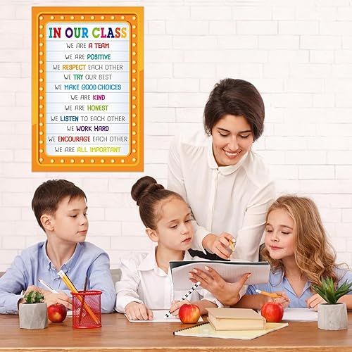 Miniatura 8 de FaCraft Póster de Reglas del Aula - Pósteres Motivacionales para Decoraciones del Aula Póster Laminado Inspirador de Reglas de Clase para Decoración