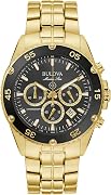 Bulova Men's Marine Star Gold Chronograph Stainless Steel Watch, Black Dial Style: 98B406