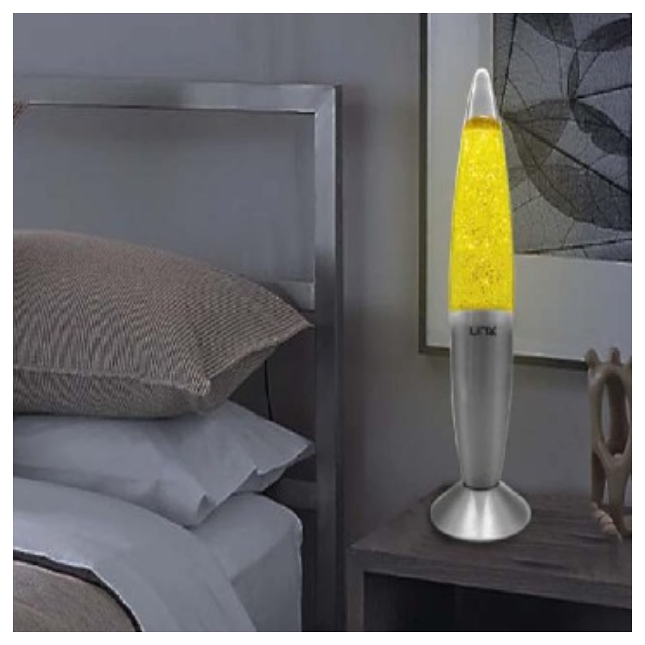 Divas World Linx Lava Lamp Night Light Different Colour Decorative Lighting Peaceful Motion 16in Tall Christmas Stocking Filler Gift (Clear Red Lava Lamp)