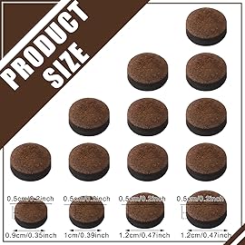 Gejoy 20 Pcs Billiard Pool Cue Tips Replacement Kit Pool Stick Tips with Storage Box for Snooker(9/10/12/13 mm,Dark Brown)