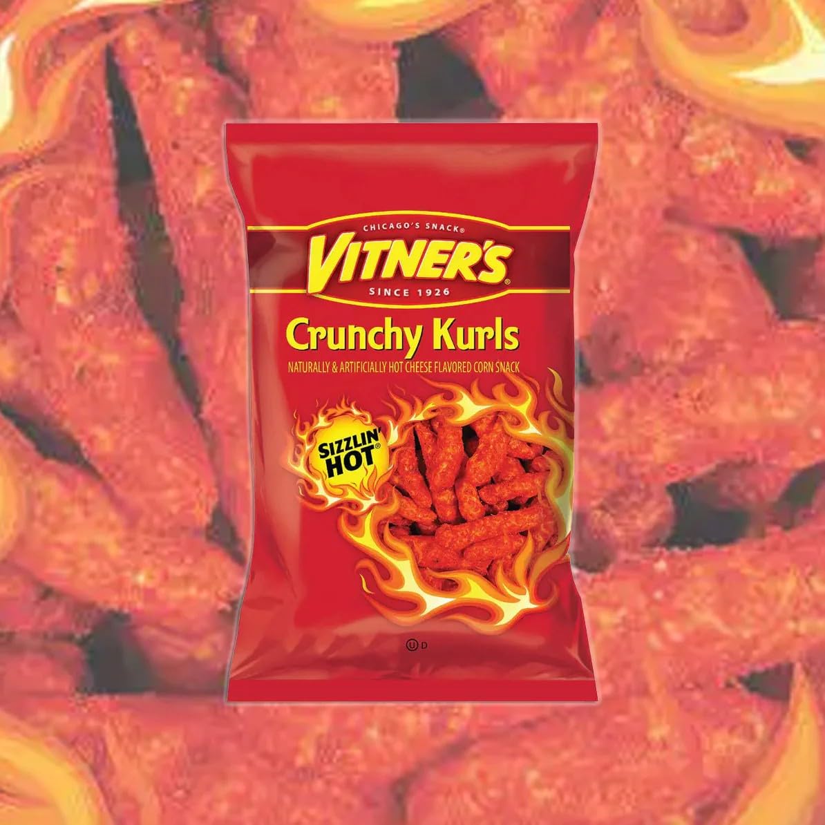 Amazon.com : Vitner's Sizzlin' Hot Crunchy Kurls, 8.75 oz Bags (16