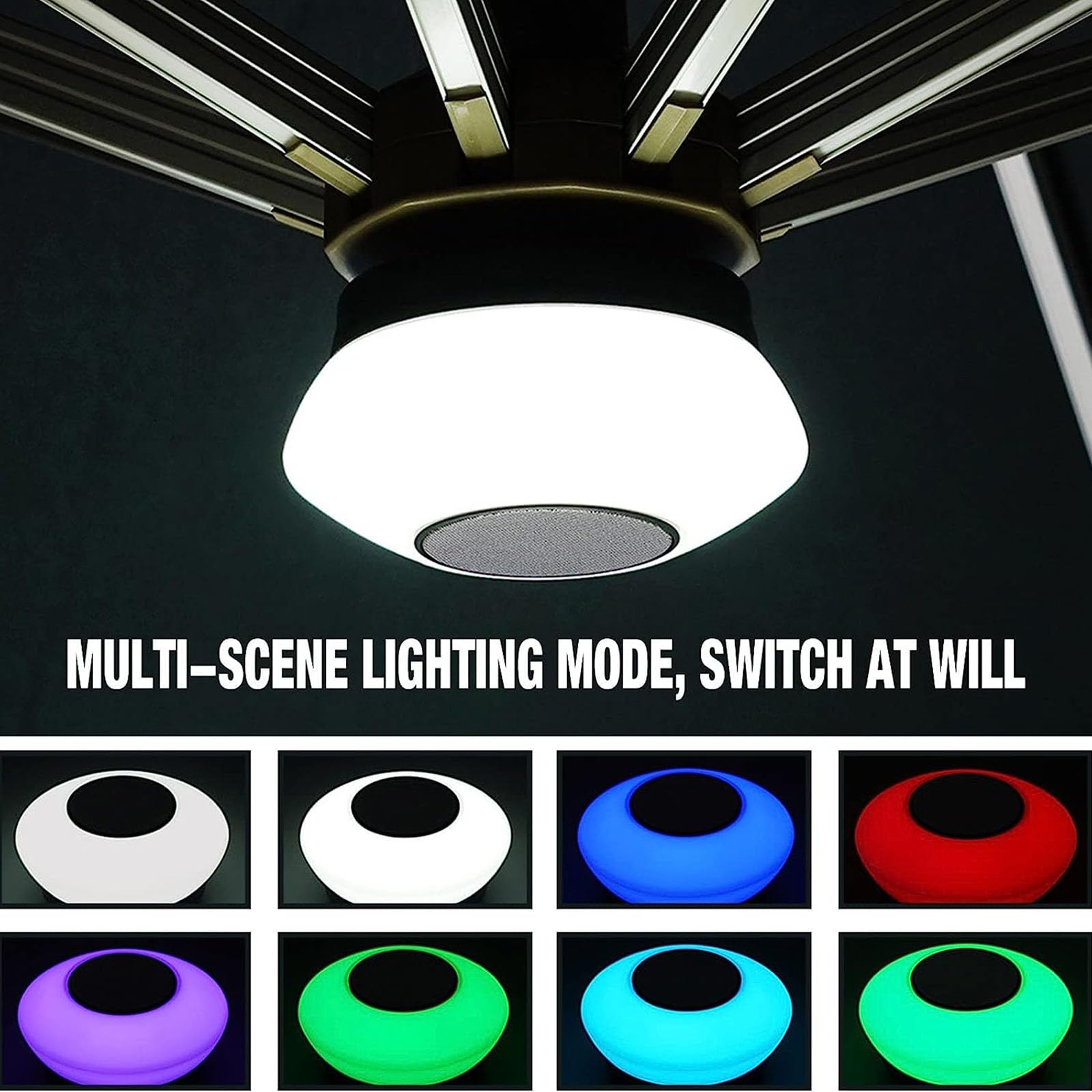 Ombrellone da Giardino Luci 8 modalità Luce per ombrellone da Esterno con Batteria Ricaricabile USB Altoparlante Bluetooth e Telecomando