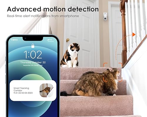 Miniatura 6 de P Panoraxy Cámara de seguridad AI 2K 3MP WiFi para interiores, cámara inalámbrica enchufable, detección de sonido humano 247, cámara PTZ de 2.4 G,