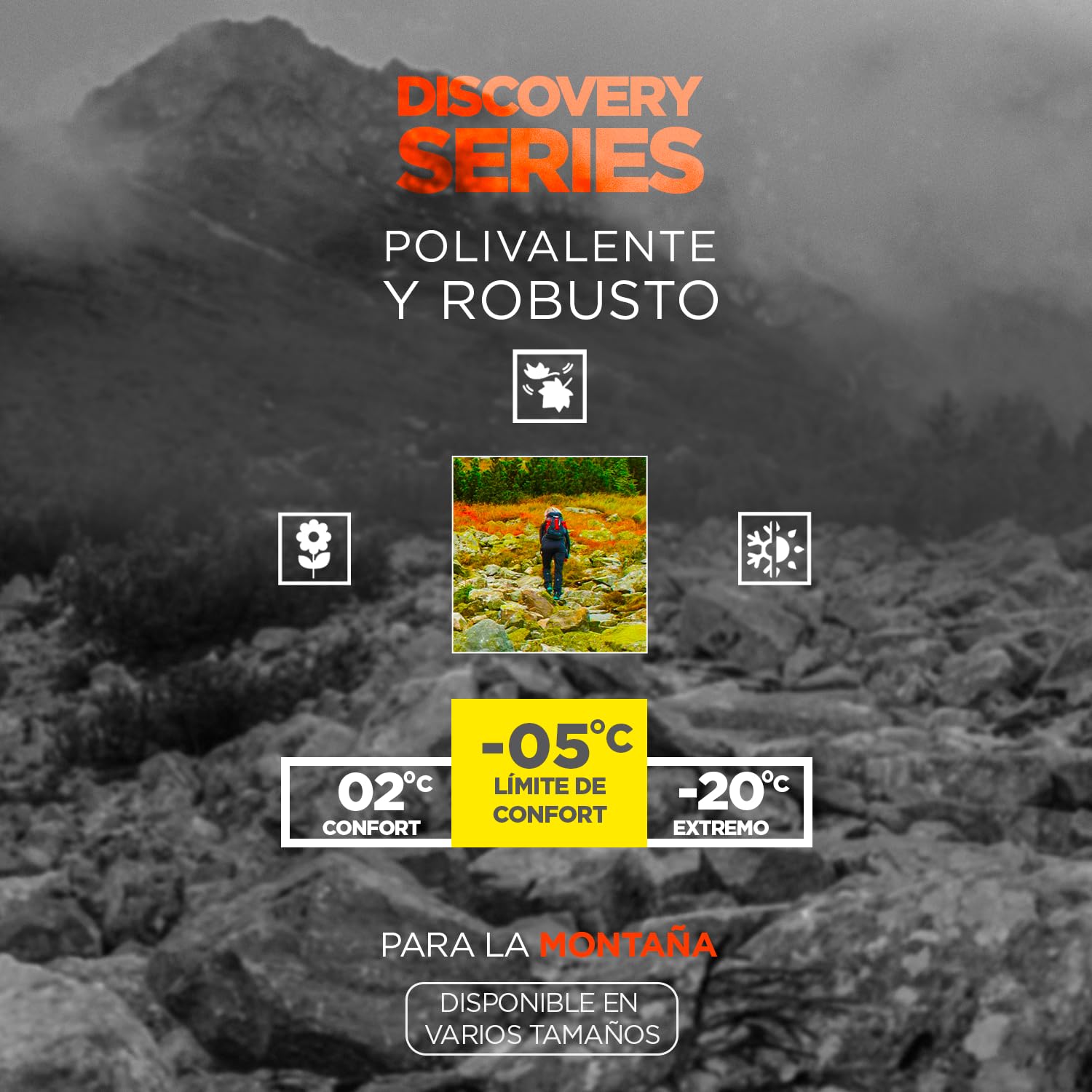 Lestra Sport Mont Everest 210 - Saco de Dormir para Todas Las Estaciones - T° Limit Comfort -05°C - Confort & Alto Rendimiento - Adulto - 210 x 80 cm - 1,7 kg