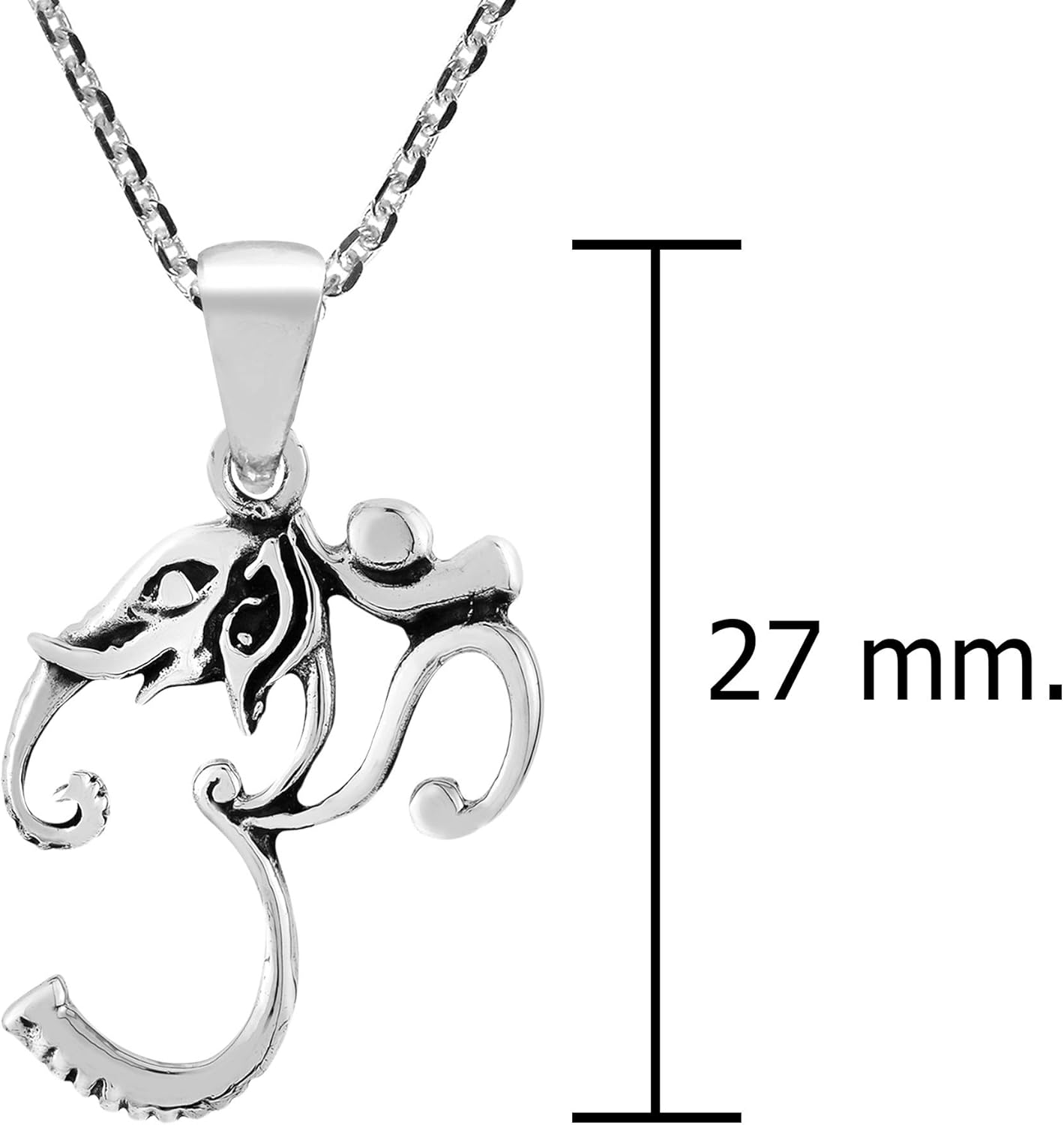 AeraVida Sterling Silver Ganesh Elephant God Mindfulness Charm-Spiritual Symbol Pendant Necklace for Women - Image 5