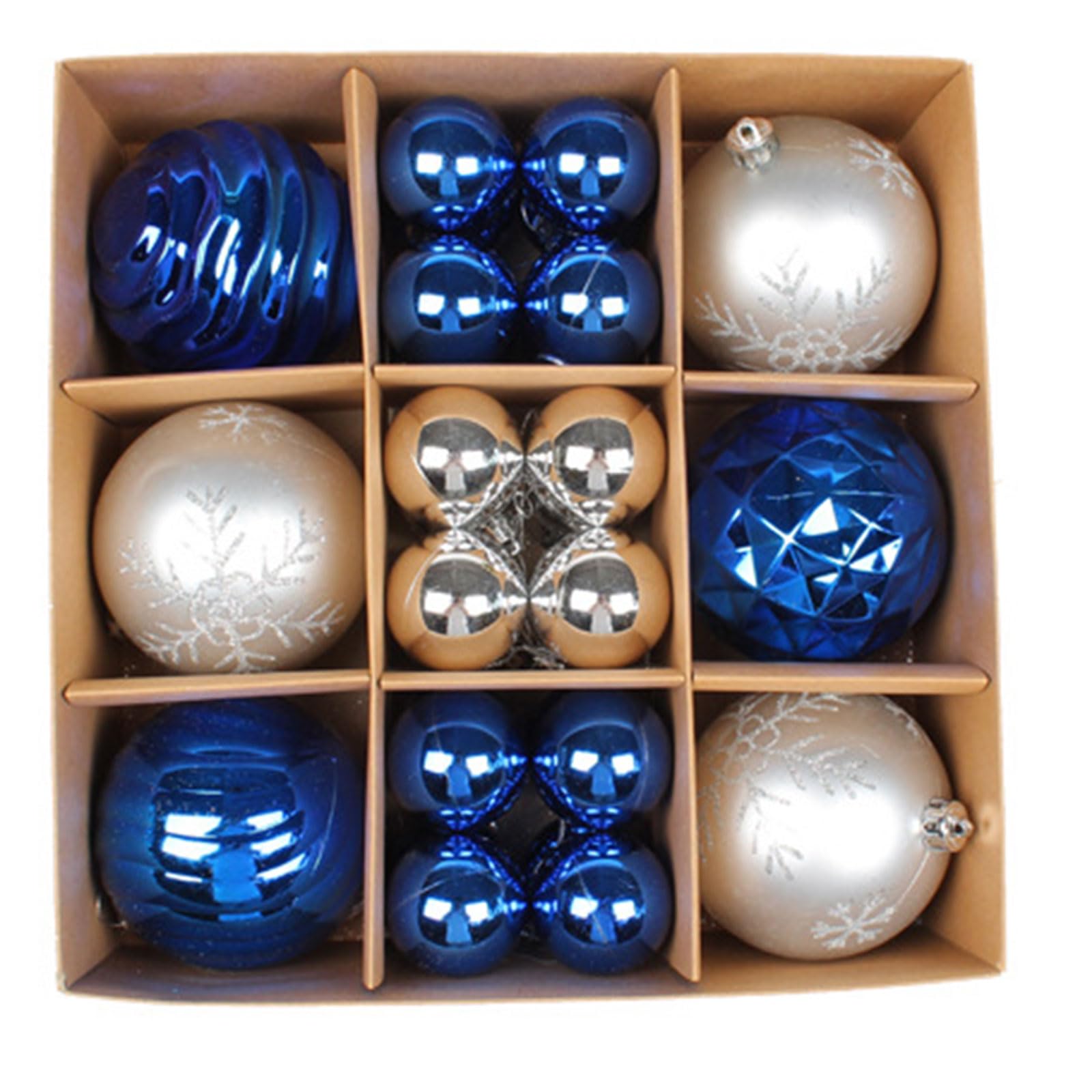 Tsophreniq Decorative Christmas Tree Pendants 30pcs / box Hanging Electroplating Ball Pendant Ornament Christmas Baubles Tree Decorations Ornaments Set Blue