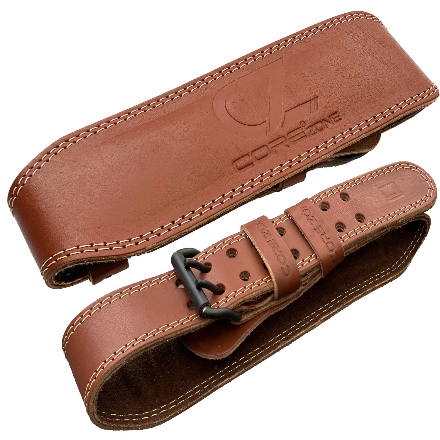 Ceinture d'haltérophilie en cuir véritable de 10,2 cm pour homme et femme - Soutien lombaire du dos pour soulevés de terre, squats, haltérophilie - Équipement d'entraînement robuste