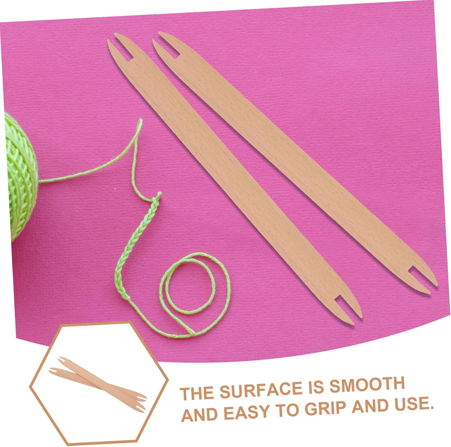 HOMSFOU 2pcs Wooden Weaving Shuttles for Knitting Comfortable Sewing Tools Lightweight Craft Accessories for Sweater Making Material