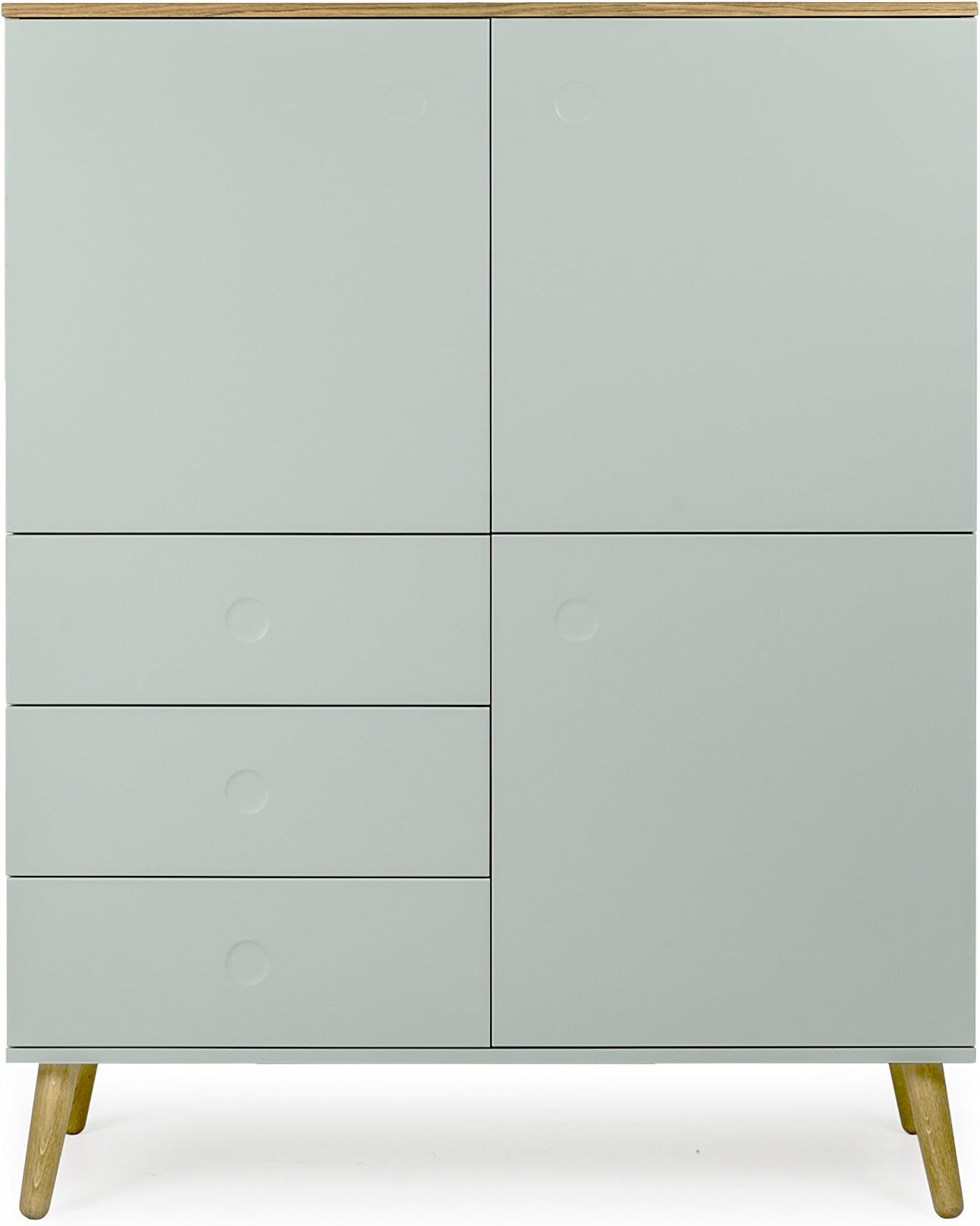 Tenzo Dot Designer Cabinet, Green/Oak, 43x109x137 cm