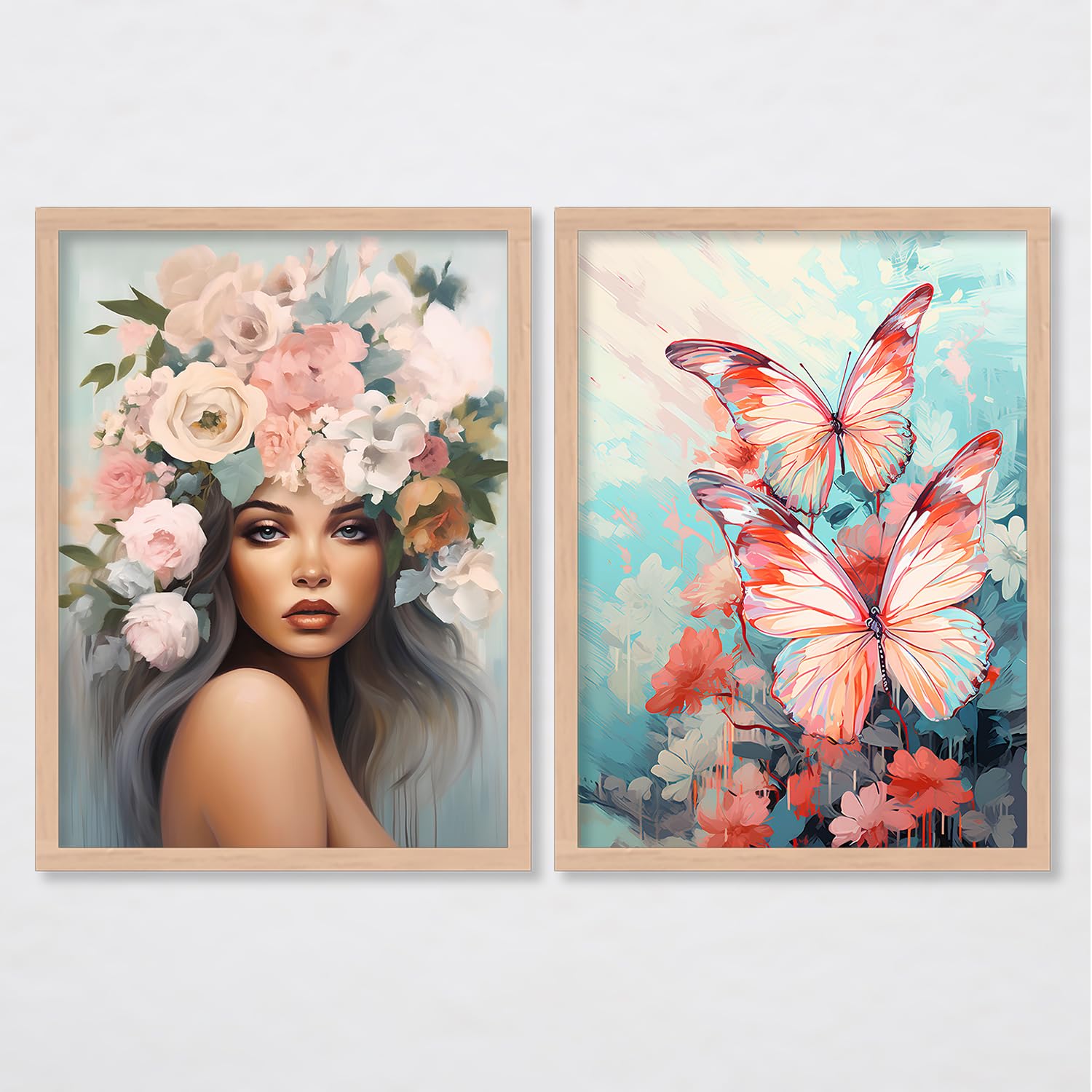 BANGERZ Modern Art Wall Paintings For Home Living Room Scenery, Aesthetic Paintings For Wall Decoration - Decorative Poster Frames For Bedroom Office Wall Decor items (Set of 2) (Medium, Artwork 2) (B0CSBG9BLM) Amazon Price History, Amazon Price Tracker