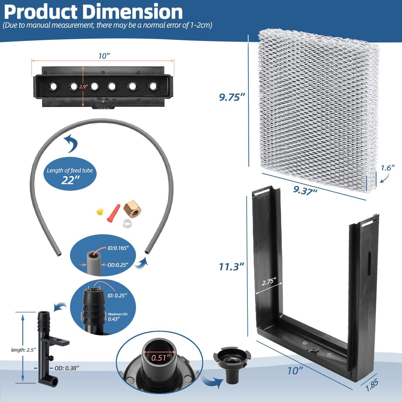 4793 Humidifier Maintenance Kit with Model No. 10 Water Panel Humidifier Filter Pad Compatible with AprilAire Whole-House Humidifier 550, 550A, 558 Humidifier Parts & Accessories