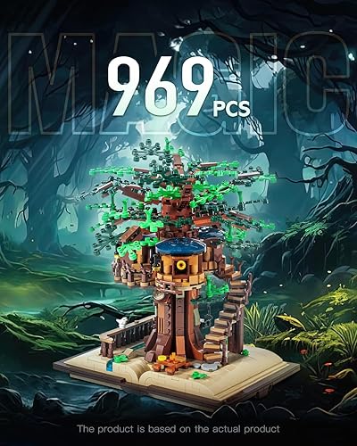 Miniatura 3 de dOvOb Juego de bloques de construcción Magic Book Tree House (969 unidades), juguetes de construcción de decoración, regalo para adultos o niños