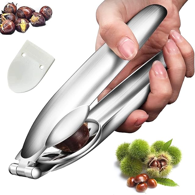 LIVESTN Chestnut Clip, Hazelnut Opener, Maroni Cutter Stainless Steel, Maroni Cutter, Walnut Nutcracker, Kitchen Appliances Dried Fruit Opener