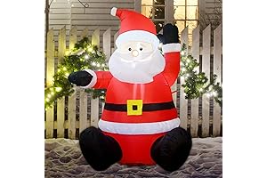Comin 4 FT Christmas Inflatable Santa Claus with Built-in LED Light