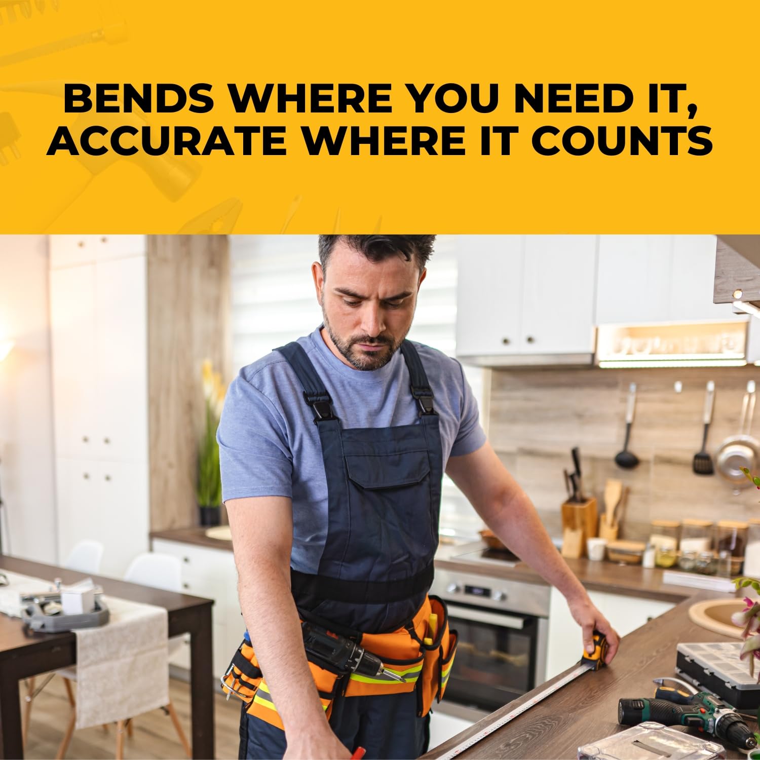 FastCap ProCarpenter Flatback Standard Story Pole Measuring Tape with Specialized Swivel Hook for Measuring Corner to Corner - 16' Length - 02137