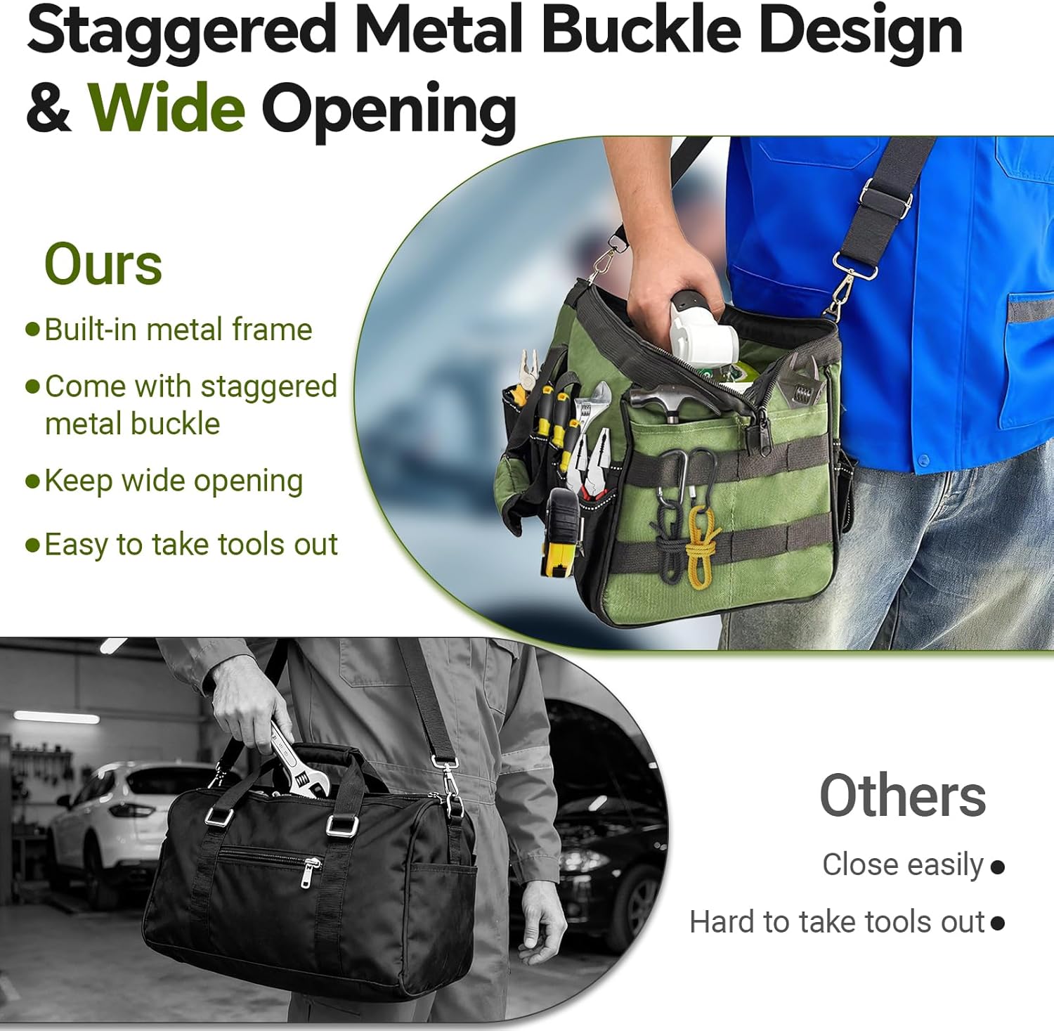 16 Inch Tool Bag with 25 Pockets Heavy Duty Portable Electrician Toolbox Tool Organizer Bag with Soft Handle Suitable for Electricians Carpenters Gardeners Construction Workers Mechanic Plumber