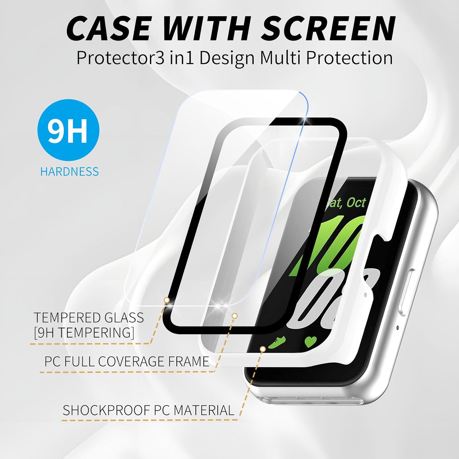 4 Pack for Samsung Galaxy Fit 3 Screen Protector Case image 3