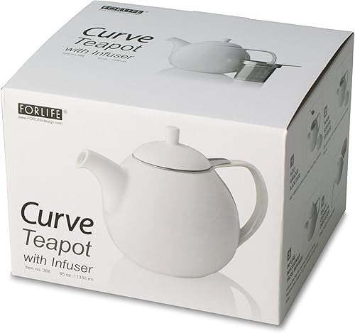 Miniatura 3 de FORLIFE Tetera Con Infusor, curva, de 45 onzas, TeteraInfusor de 1330 ml, Turquoise