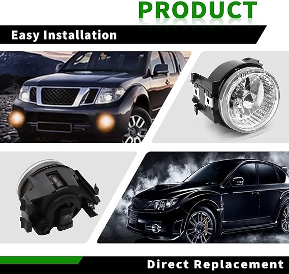 Pair Fog Light Assembly Compatible with Impreza 2011-2014/ Legacy 2008-2009/ WRX STI 2013-2014 Front Right & Left Fog Lamp Driver and Passenger Side 84501AG120 84501AG130