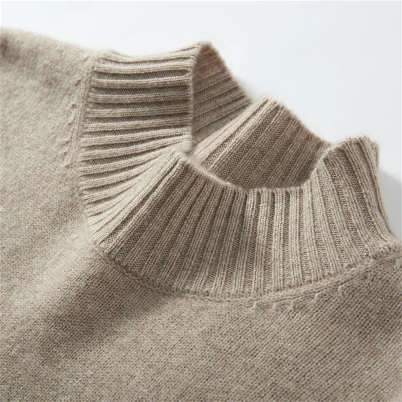 Hgvcfcv Uomo 100% Cashmere Maglione Inverno Casual Morbido Caldo Manica Lunga Mezzo Dolcevita Lavorato A Maglia Pullover Maglione