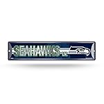 NFL Seattle Seahawks Home Dcor Metal Street Sign (4 x 15) - Great for Home, Office, Bedroom, & Man Cave - Made by Rico Industries