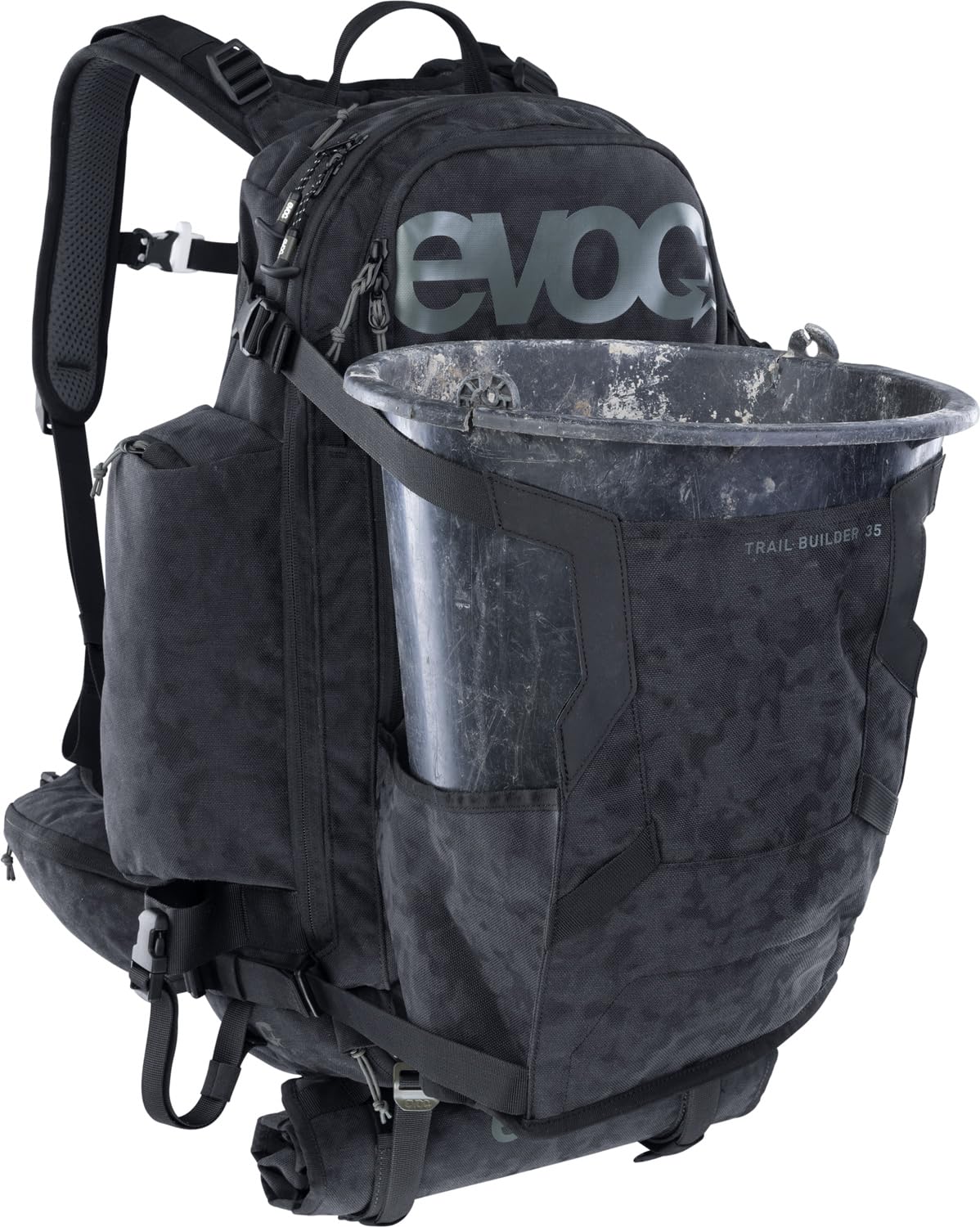 EVOC TRAIL BUILDER 35, zaino porta attrezzi (materiale Cordura, alette laterali extra larghe, spallacci imbottiti, inclusa copertura antipioggia, volume: 30l, dimensioni: 56 x 29 x 18 cm), Nero