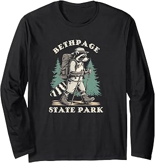 Bethpage State Park, New York NY Hiking Raccoon Long Sleeve T-Shirt