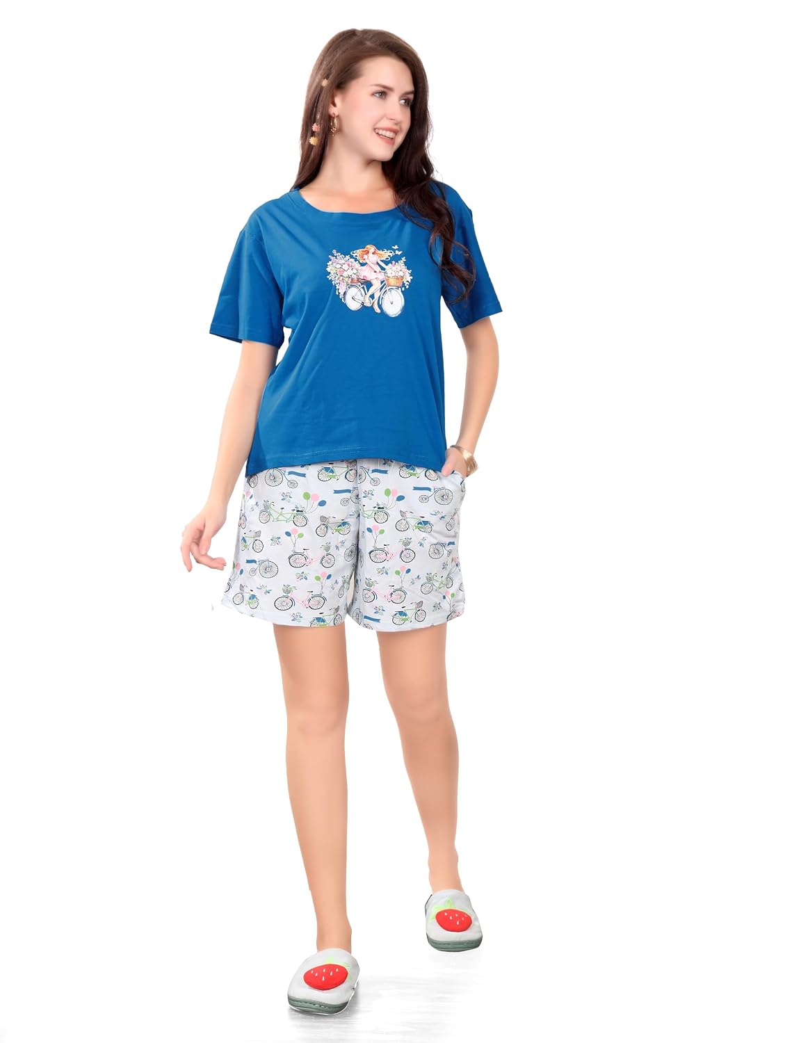 Slumberbe Shorts Set for Women Cotton Nightsuit – Soft Breathable Printed T-Shirt & Shorts Pajama Set, Summer Sleepwear Ni... - Review, Price and Buying Guide
