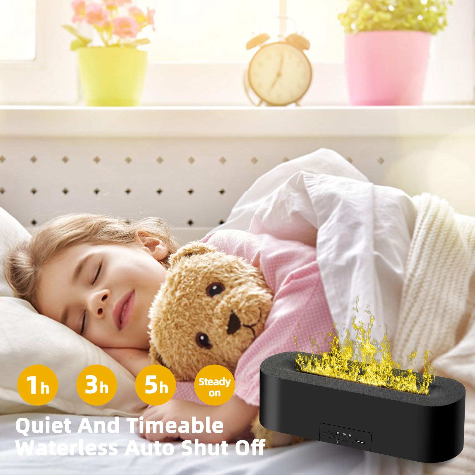 Aroma Diffuser voor Etherische Oliën met Vlameffect en Aroma Diffuser voor Etherische Oliën met Vlameffect en