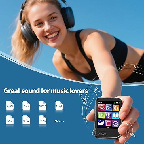 Miniatura 6 de Reproductor de MP3 Bluetooth, reproductor de música portátil con radio FM, grabadora de voz, reproductor de audio digital de libro electrónico con