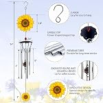 Wind Chimes for Outside Sunflower Wind Chimes Outdoor Home Patio Garden Decor Windchimes Outdoors Gift Ideas for Women Mom Grandma Sisters