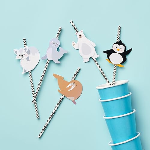 Miniatura 2 de Big Dot of Happiness Arctic Polar Animals - Recortes para baby shower de invierno o fiesta de cumpleaños, 24 unidades