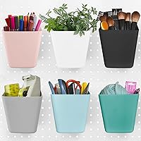 Vista 11 de G.CORE Paquete de 6 contenedores grandes para tablero de clavijas con ganchos, forma de caja cuadrada, accesorios para portavasos de tablero