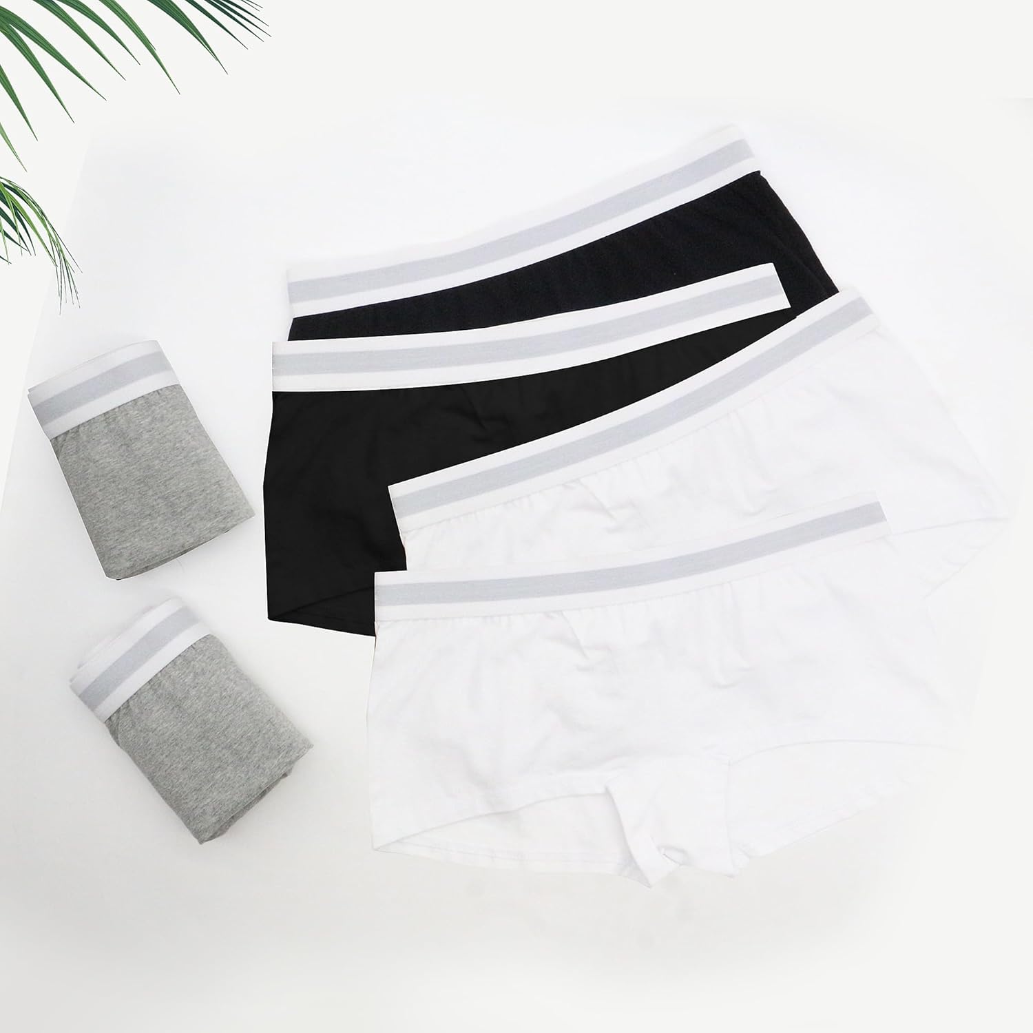 Geyuwoz Women's Underwear Cotton Boyshort for Women Boxer Shorts Ladies Stretchy Panties Boyshorts Waistband - Image 4