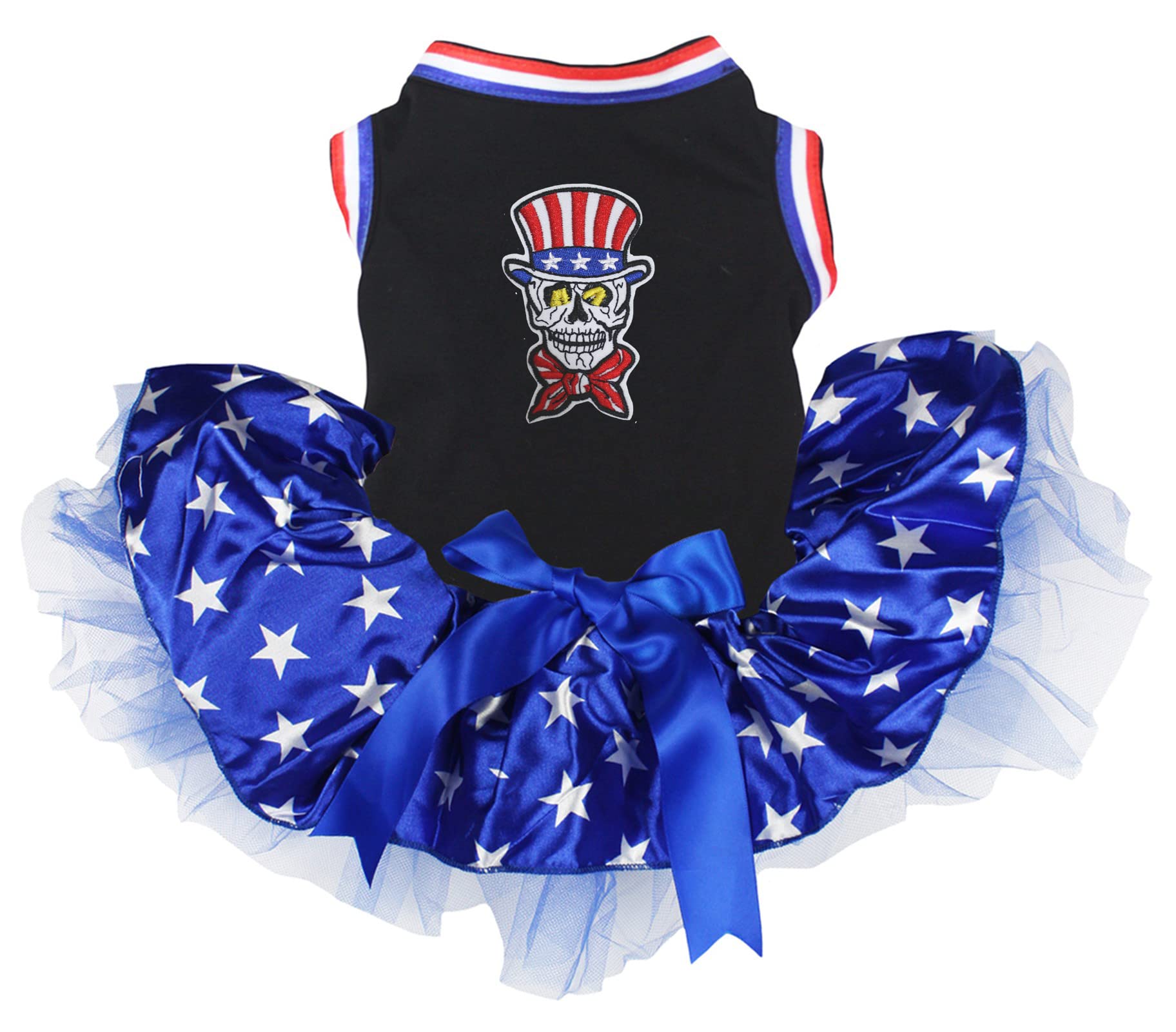 Robe pour chien motif tête de mort USA vêtement bicolore taille XL