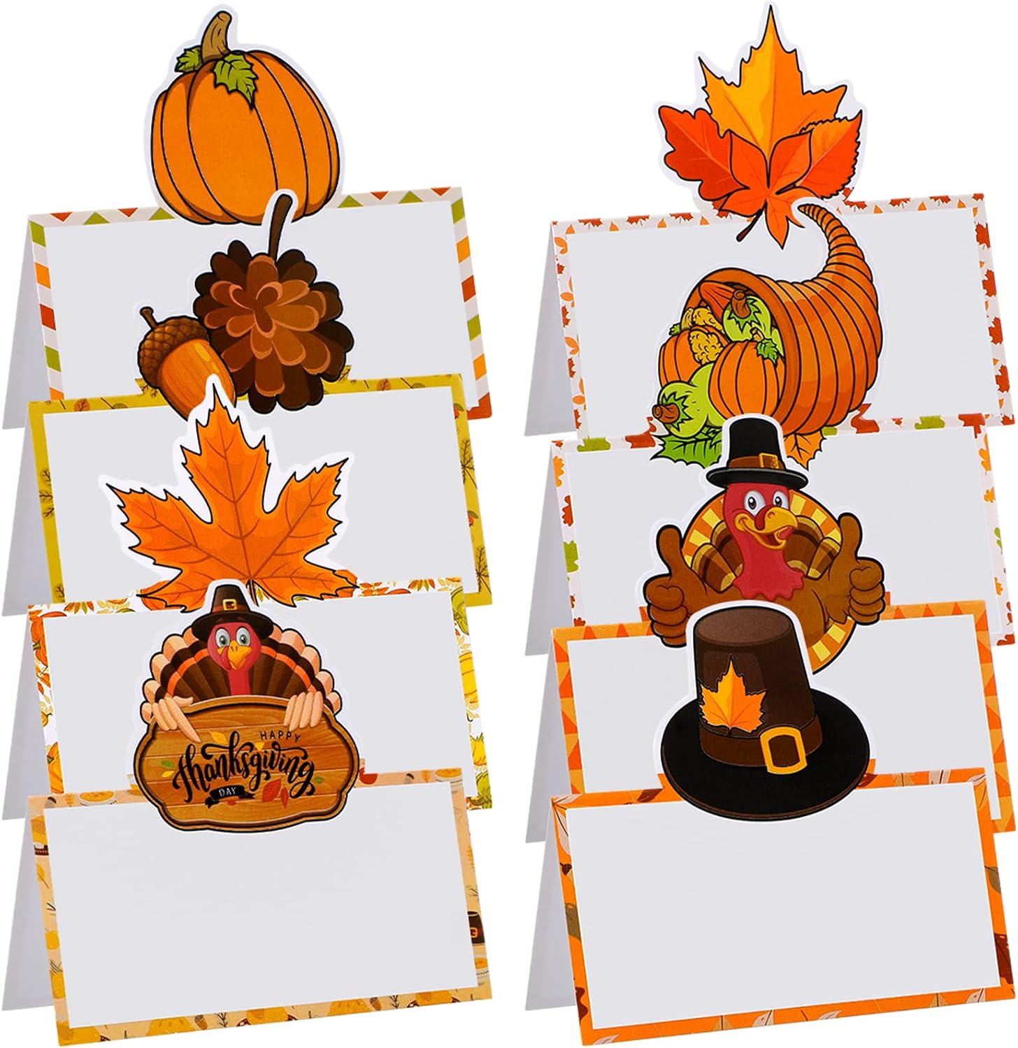 Hotop 48 Pcs Thanksgiving Place Cards Thankful Greeting Cards Fall Themed
